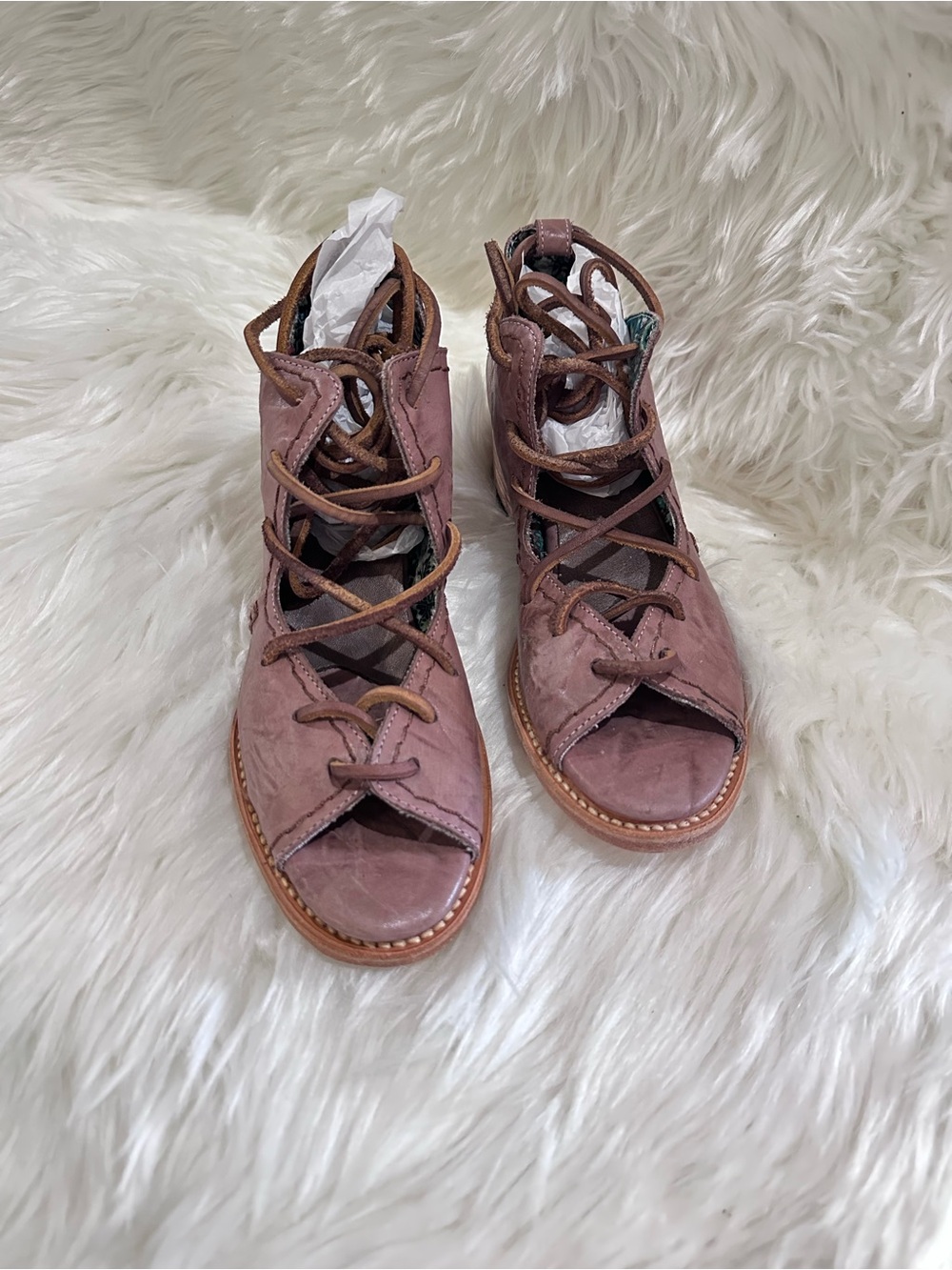 Freebird by Steven Peace Mauve Lace-Up Open-Toe Gladiator Sandals